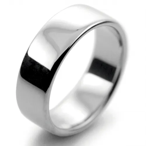 Slight or Soft Court Medium -  7mm Platinum Wedding Ring 